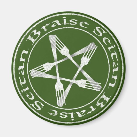Braise Seitan Vegan Pentagram (Lichtversion) Magnet (Vorne)