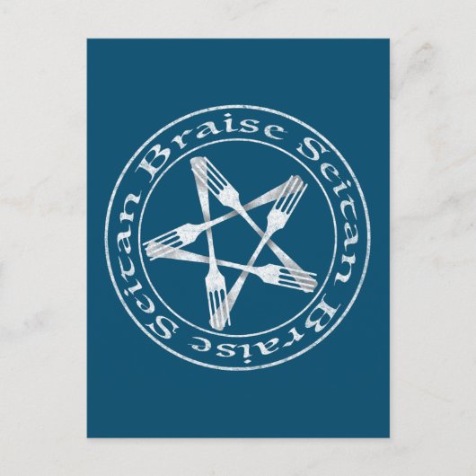 Braise Seitan Vegan Pentagram (Lichtversion) Postkarte (Vorderseite)