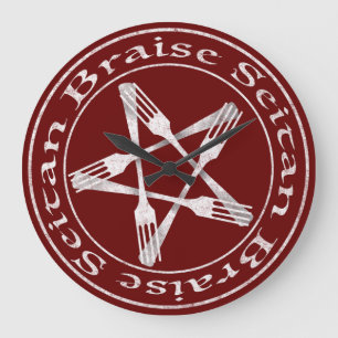 Braise Seitan Vegan Pentagram (light version) Große Wanduhr