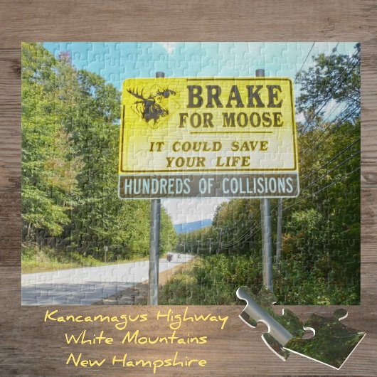 Brake for Moose Kancamagus Highway New Hampshire Puzzle