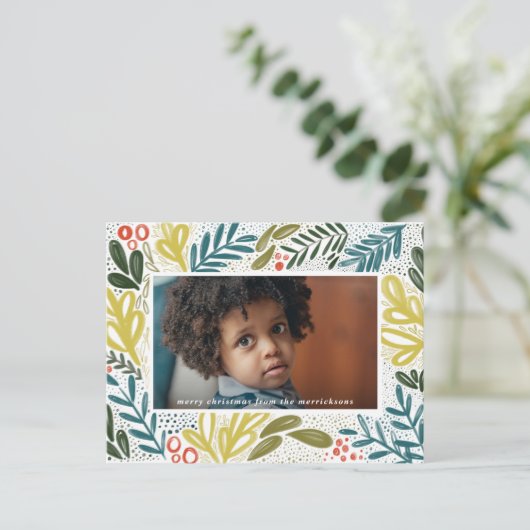 Bramble Festive Botanische Postkarte (Stehend Vorderseite)