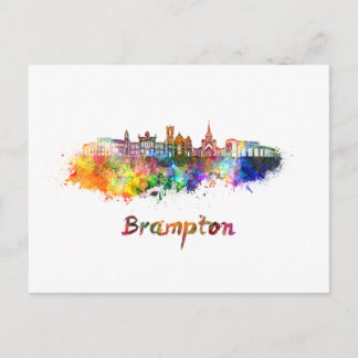 Brampton skyline im Watercolor Postkarte