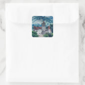 Bran Castle Quadratischer Aufkleber (Tasche)