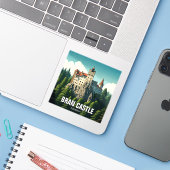 Bran Castle Rumänien Aufkleber (Laptop mit iPhone)