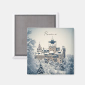 Bran Castle Rumänien Winter Magnet (Vorderseite/Rückseite)