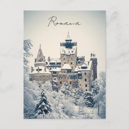 Bran Castle Rumänien Winter Postkarte (Vorderseite)