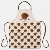 Bran Muffin Tan Brown Cartoon Character Name Schürze (Vorderseite)