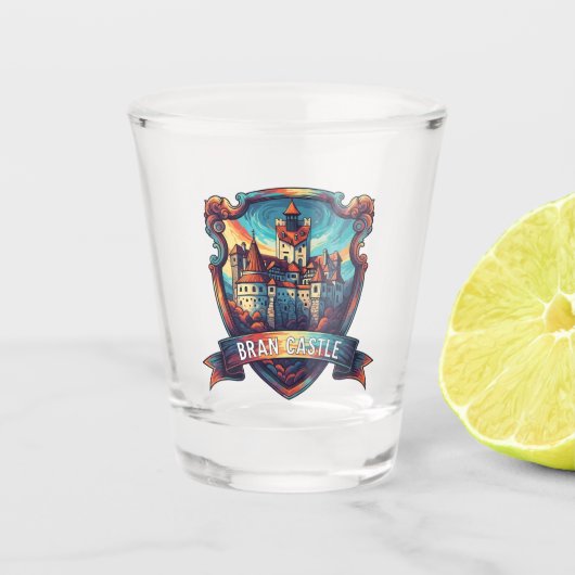 Bran Schloss Rumänien Modern Schnapsglas (Vorderseite)