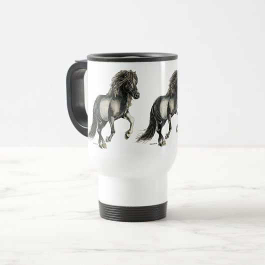 Brana Pinto isländisches Pferd Reisebecher (Vorderseite Links)