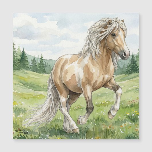 Brana Pinto Palomino Icelandic Watercolor Magnetkarte (Vorderseite)