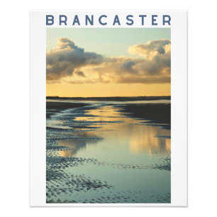 Brancaster Strand Reflexionen bei Sonnenuntergang, Fotodruck