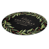 Branch Berries auf Black Merry Weihnachten Schneidebrett (Ecke)