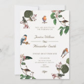 Branch Blätter Bird Hochzeit Einladung (Vorderseite)