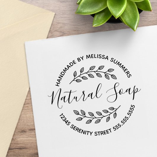 Branch Blätter Wreath Natural Soap Gummistempel