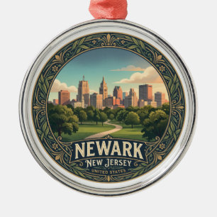 Branch Brook Park Skyline zur goldenen Stunde Newa Ornament Aus Metall