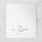 Branch Digital Watercolor Grüne Hochzeit Platzkarte (Außenseite Aufgefaltet)