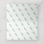 Branch Digital Watercolor Grüne Hochzeit Platzkarte (Innenseite Aufgefaltet)