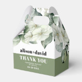 Branch, grüne Blume Typografie Hochzeit Geschenkschachtel (Vorderseite)