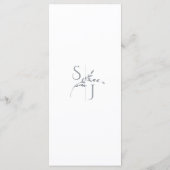 Branch Minimalistisch White & Silver Moderne Hochz Menükarte (Rückseite)