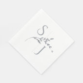 Branch Minimalistisch White & Silver Moderne Hochz Serviette (Ecke)