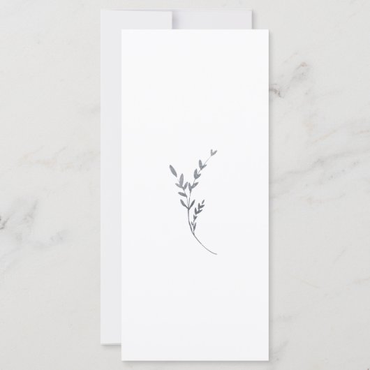 Branch Minimalistisch White & Silver Wedding Progr (Rückseite)