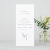Branch Minimalistisch White & Silver Wedding Progr (Stehend Vorderseite)
