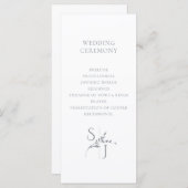 Branch Minimalistisch White & Silver Wedding Progr (Vorne/Hinten)