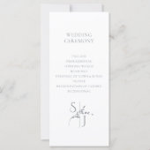 Branch Minimalistisch White & Silver Wedding Progr (Vorderseite)