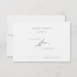 Branch Minimalistisch White & Silver Wedding RSVP Karte
