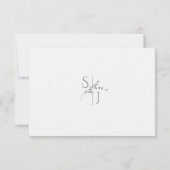Branch Minimalistisch White & Silver Wedding RSVP Karte (Rückseite)