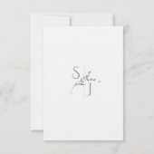 Branch Minimalistische White & Silver Blätter Hoch RSVP Karte (Rückseite)