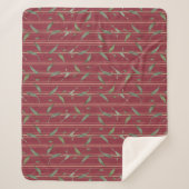 Branch of leaves on red wallpaper sherpadecke (Vorderseite)