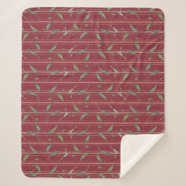 Branch of leaves on red wallpaper sherpadecke