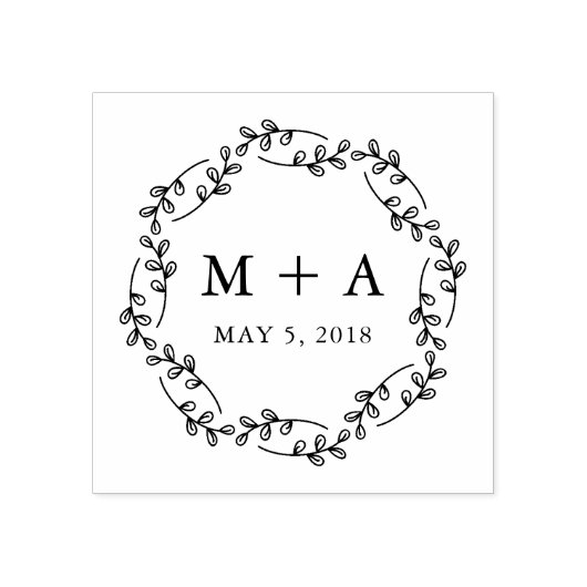 Branch Rustic Rubber Stamp Wedding Monogram Gummistempel (Prägung)