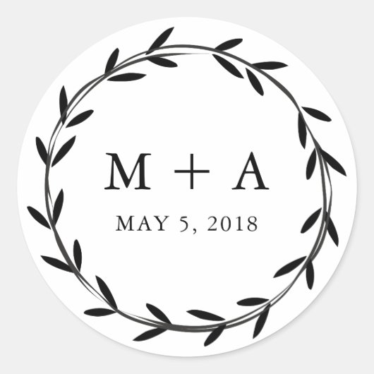 Branch Rustic Wedding Design Runder Aufkleber (Vorderseite)