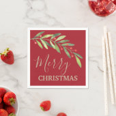 Branch und Berries Frohe Weihnachten Rot Serviette (Beispiel)