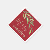 Branch und Berries Frohe Weihnachten Rot Serviette (Ecke)