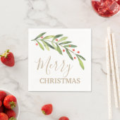 Branch und Berries Frohe Weihnachten Serviette (Beispiel)