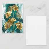 Branch with Golden Leaves Ginko Biloba Begleitkarte (Vorne/Hinten)