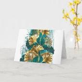 Branch with Golden Leaves Ginko Biloba Karte (Gelbe Blume)