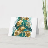 Branch with Golden Leaves Ginko Biloba Karte (Vorderseite)