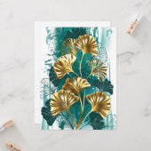 Branch with Golden Leaves Ginko Biloba Karte (Vorderseite/Rückseite Beispiel)