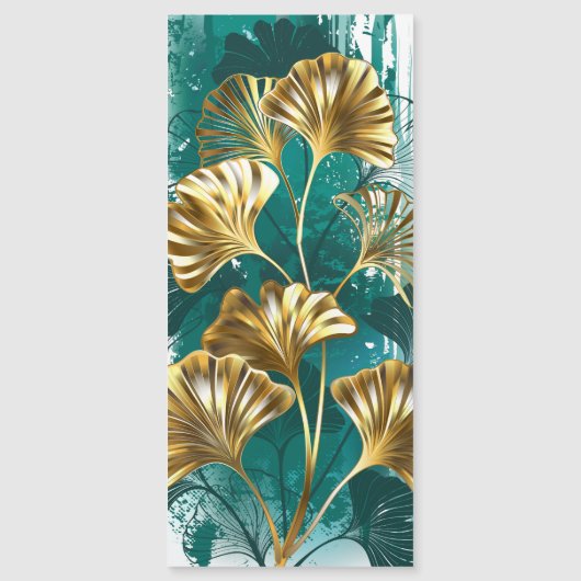 Branch with Golden Leaves Ginko Biloba Magneteinladung (Vorderseite)