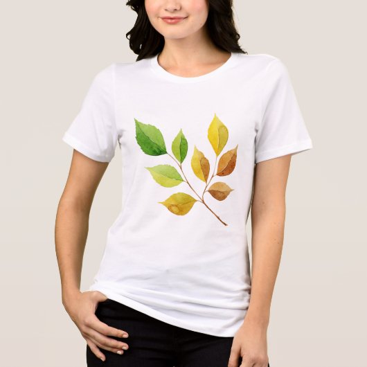 Branch with leaves Tri-Blend shirt (Vorderseite)