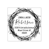 Branch Wreath Couple-Rücksendeadresse Gummistempel (Prägung)