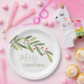 Branchen Berries an weiße Weihnachten Pappteller (Party)