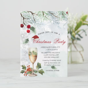 Branchen, Glas, Holly Berry, Weihnachten im Untern Einladung