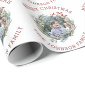 Branchen mit roten Beeren, Blätter Foto Weihnachte Geschenkpapier (Rolleneckpunkt)