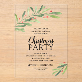 Branchen und Berries Weihnachtsfest Party Acryleinladungen