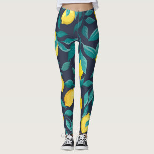 Branchen von Zitronen: blaues Dekorationszeichen n Leggings